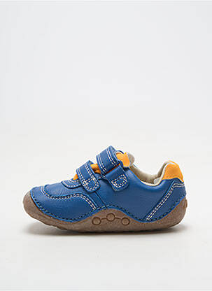 Baskets matière lisse bout rond bleu CLARKS garçon