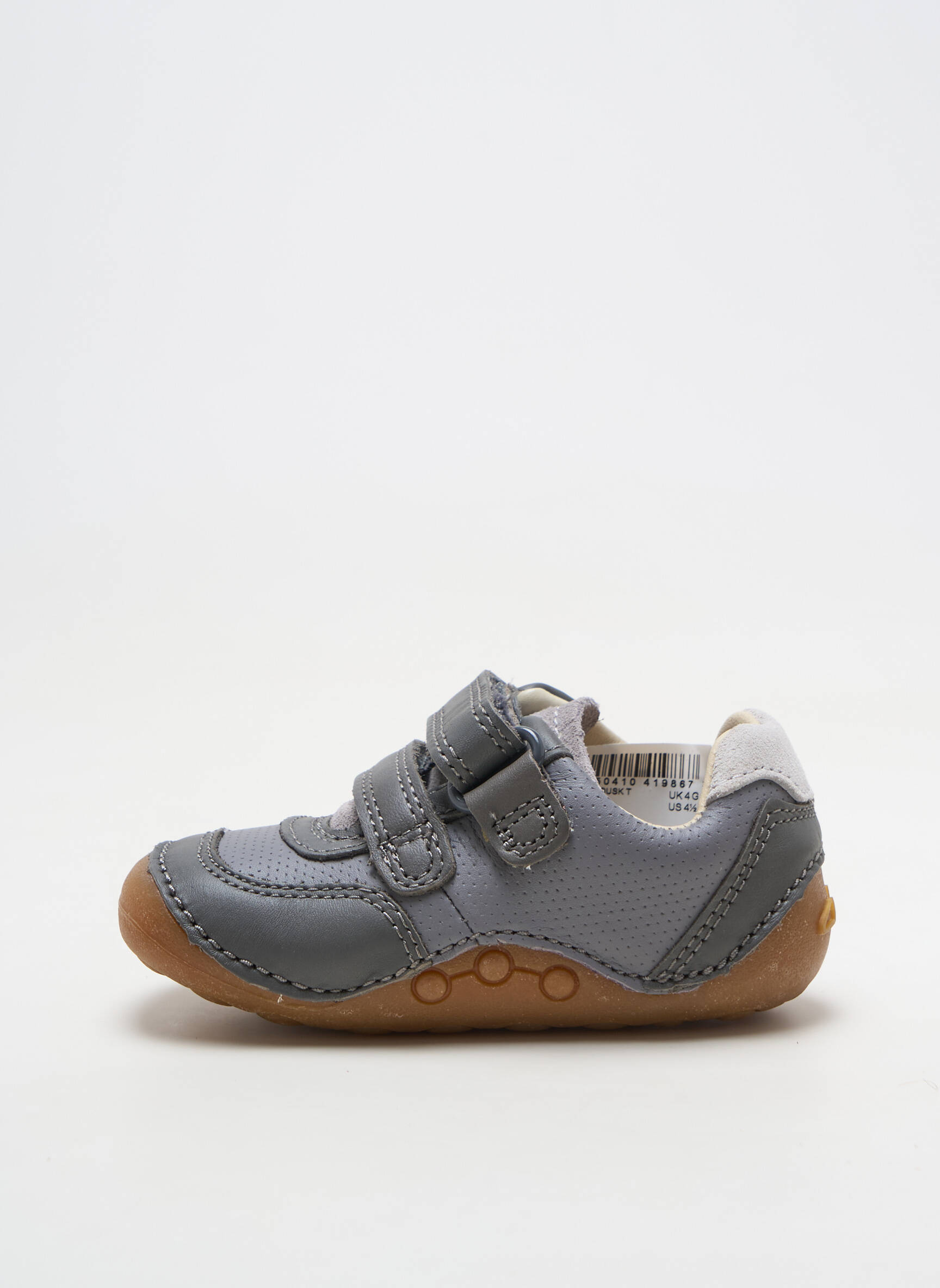 Baskets matière lisse bout rond gris CLARKS garçon