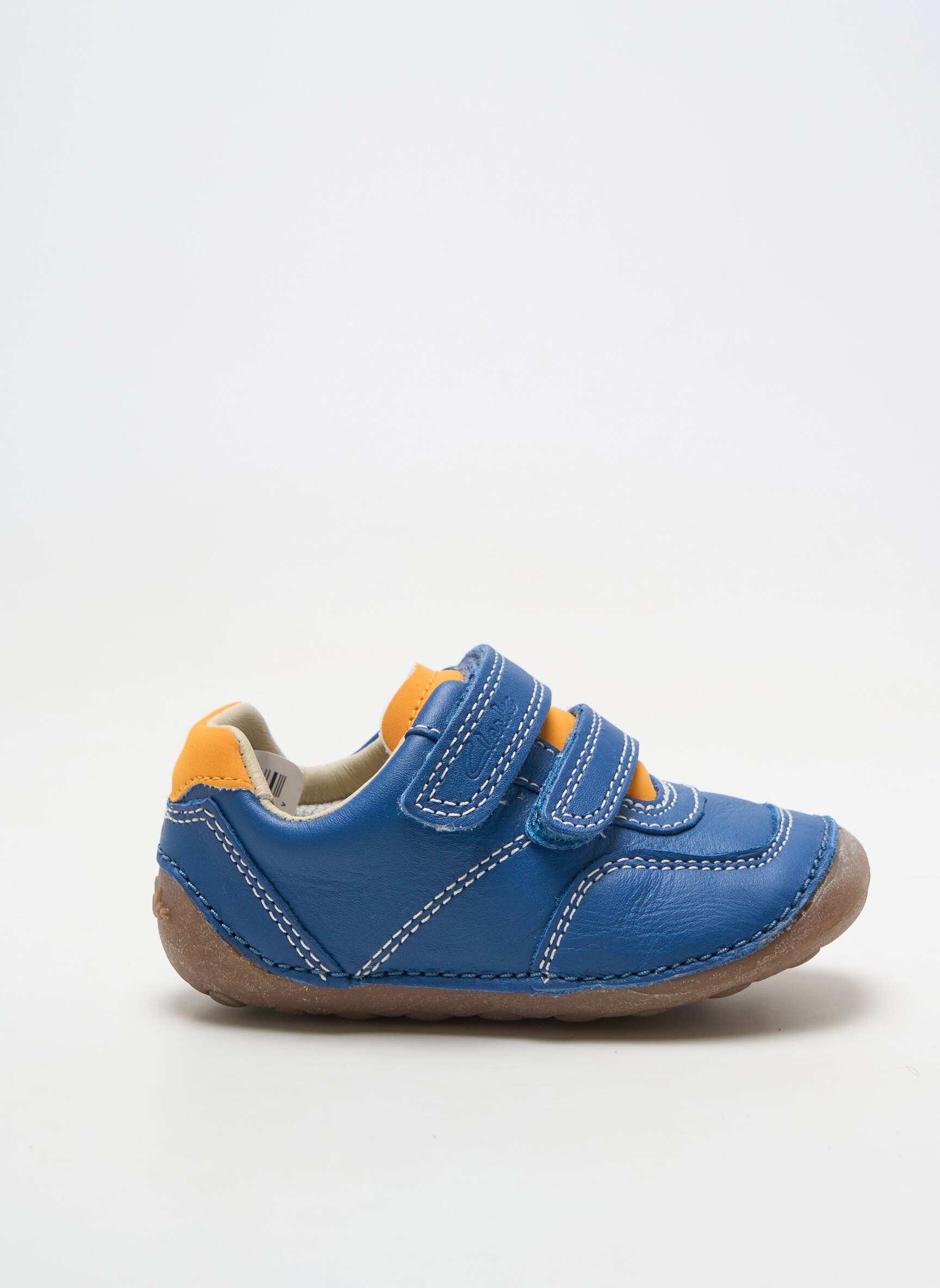 Baskets matière lisse bout rond bleu CLARKS garçon