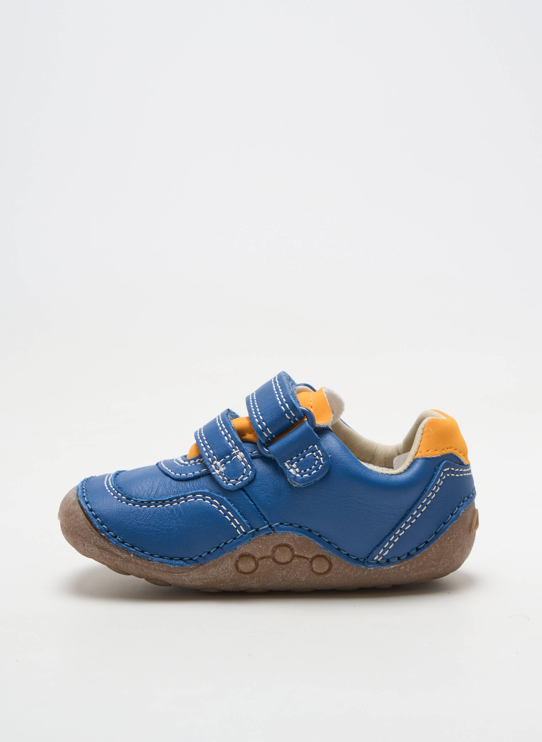 Baskets matière lisse bout rond bleu CLARKS garçon