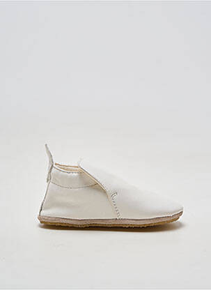 Chaussons/pantoufles matière lisse bout rond blanc NATURINO enfant