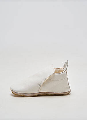 Chaussons/pantoufles matière lisse bout rond blanc NATURINO enfant