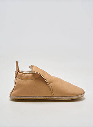 Chaussons/pantoufles matière lisse bout rond marron NATURINO enfant