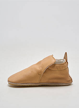 Chaussons/pantoufles matière lisse bout rond marron NATURINO enfant