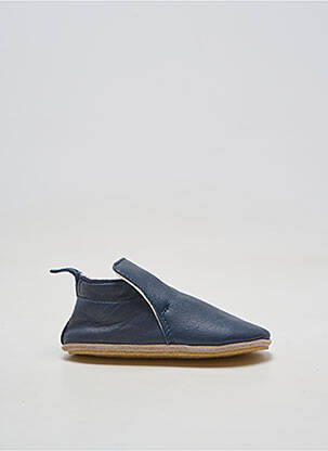 Chaussons/pantoufles matière lisse bout rond bleu NATURINO enfant