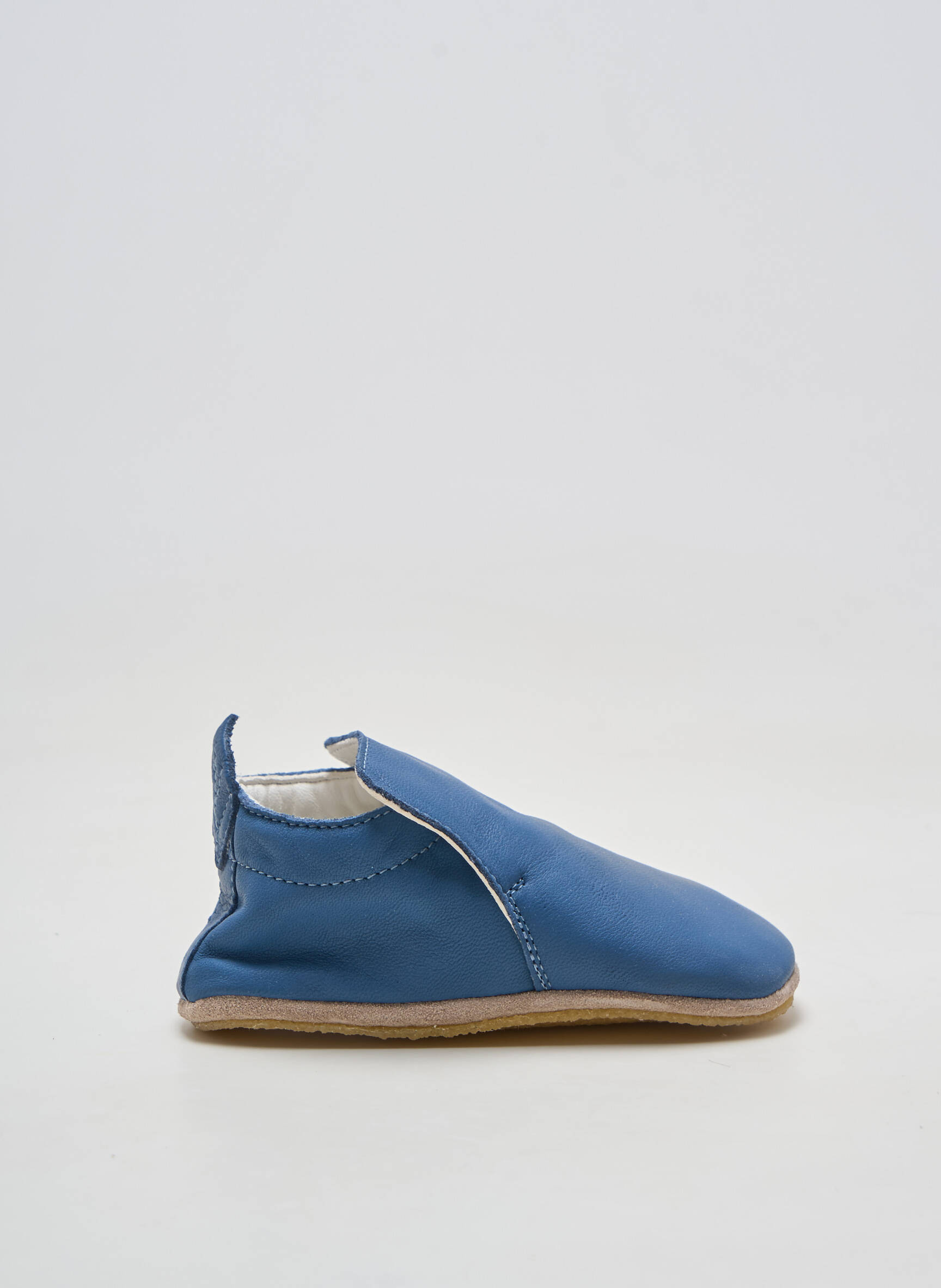 Chaussons/pantoufles matière lisse bout rond bleu NATURINO enfant