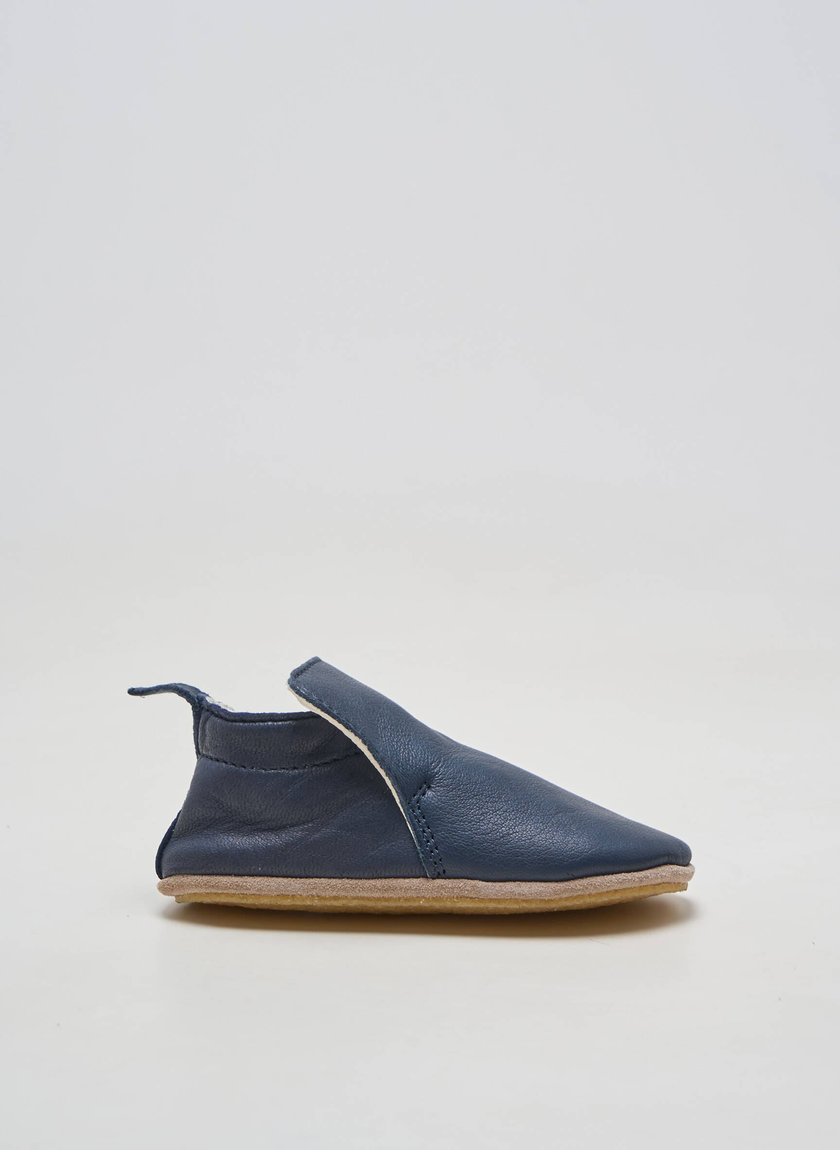 Chaussons/pantoufles matière lisse bout rond bleu NATURINO enfant