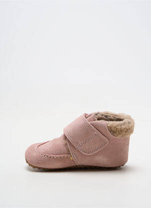 Chaussons/pantoufles fermeture scratch bout rond rose POM POM fille