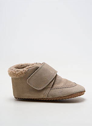 Chaussons/pantoufles fourrée bout rond gris POM POM garçon