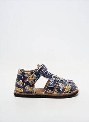 Sandales/nu pieds matière lisse bout rond bleu KOEL garçon