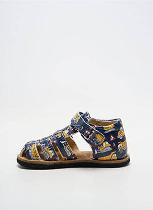 Sandales/nu pieds matière lisse bout rond bleu KOEL garçon