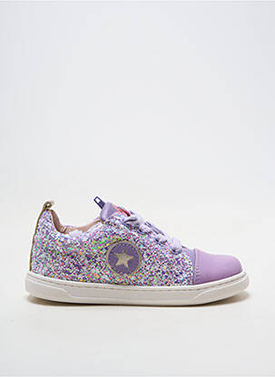 Baskets matière lisse bout rond violet ACEBOS fille