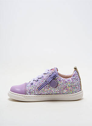Baskets matière lisse bout rond violet ACEBOS fille