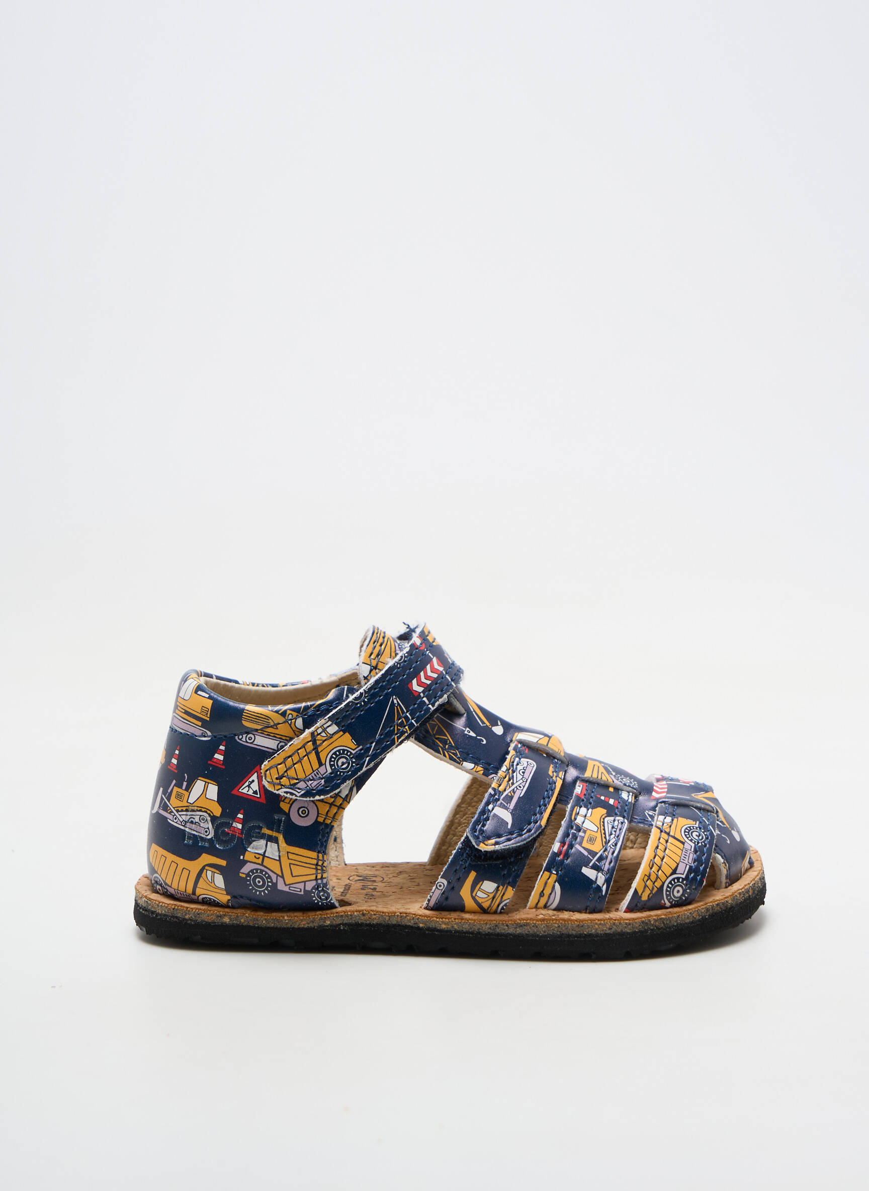Sandales/nu pieds matière lisse bout rond bleu KOEL garçon