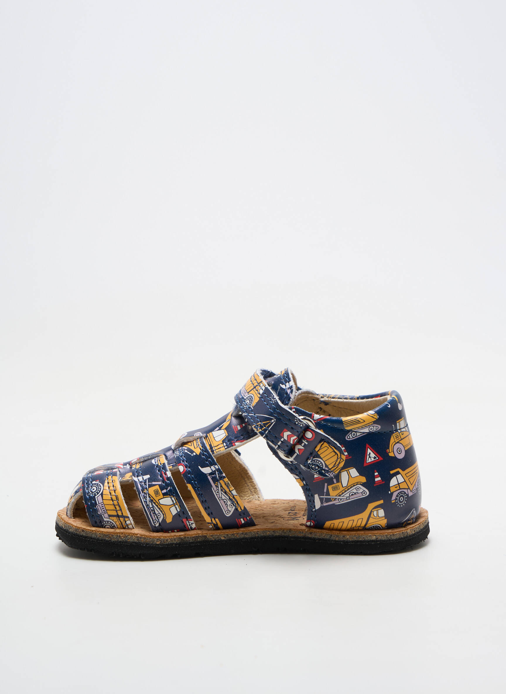 Sandales/nu pieds matière lisse bout rond bleu KOEL garçon