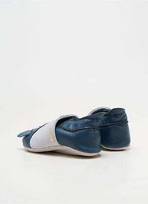 Chaussons/pantoufles matière lisse bout rond bleu BOBUX garçon