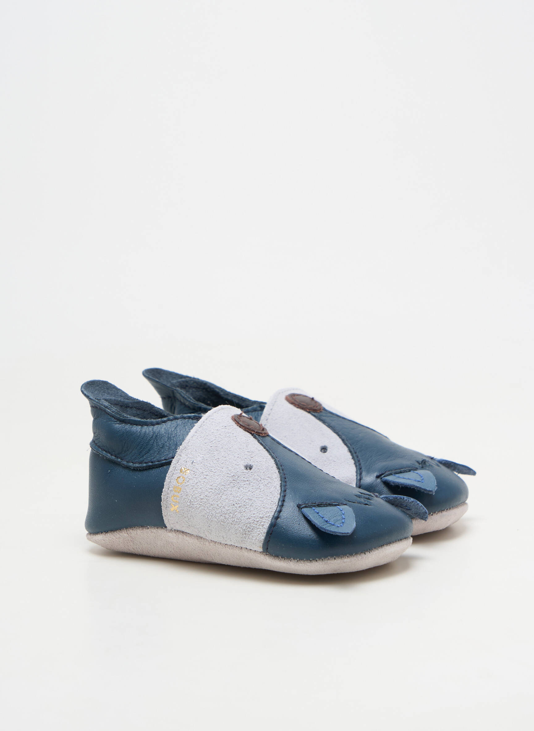 Chaussons/pantoufles matière lisse bout rond bleu BOBUX garçon