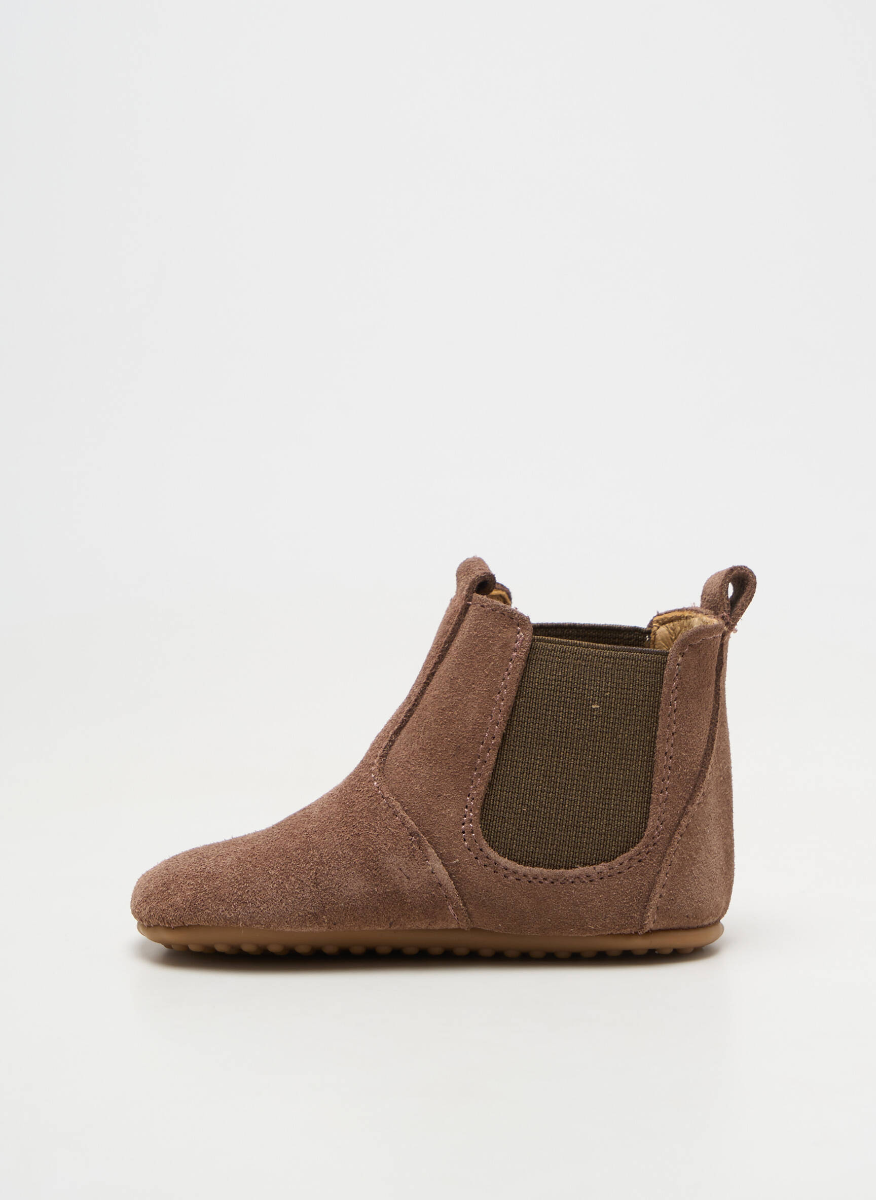 Chaussons/pantoufles fermeture elastique bout rond marron POM POM enfant