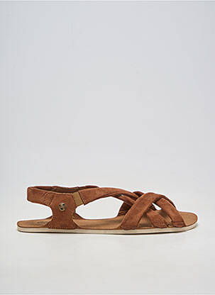 Sandales/nu pieds matière lisse talon plat jusqu'à 3cm marron ZAPATO FEROZ femme