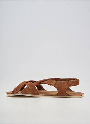 Sandales/nu pieds matière lisse talon plat jusqu'à 3cm marron ZAPATO FEROZ femme