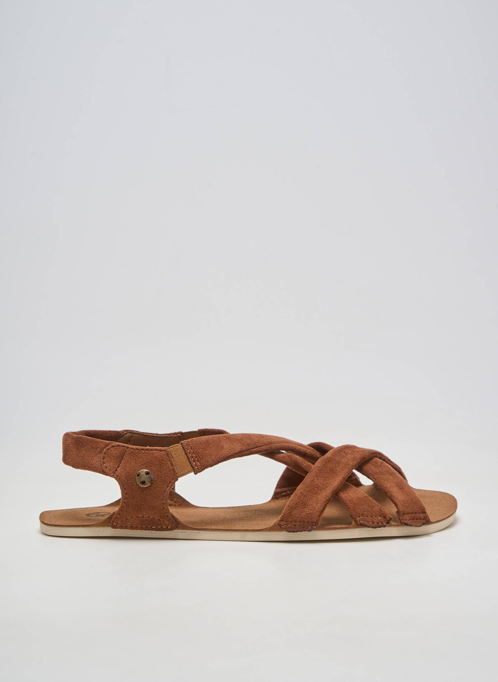 Sandales/nu pieds matière lisse talon plat jusqu'à 3cm marron ZAPATO FEROZ femme