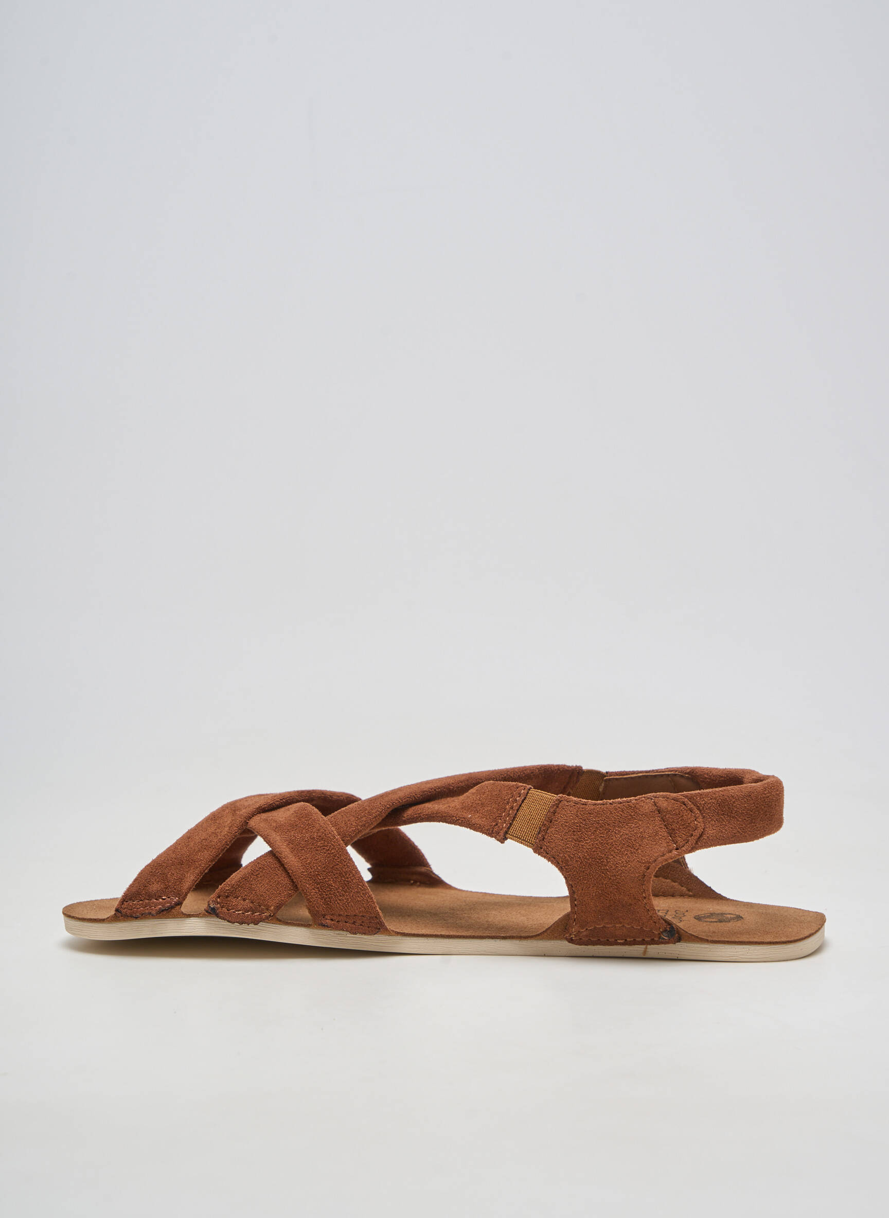 Sandales/nu pieds matière lisse talon plat jusqu'à 3cm marron ZAPATO FEROZ femme
