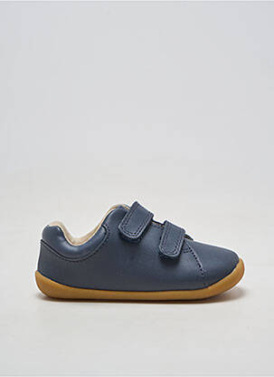 Baskets matière lisse bout rond bleu CLARKS garçon