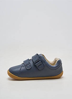 Baskets matière lisse bout rond bleu CLARKS garçon