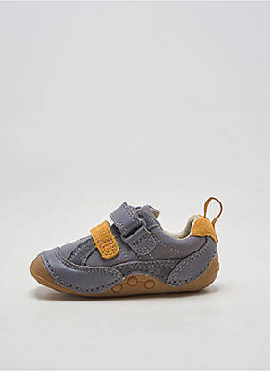 Baskets matière lisse bout rond gris CLARKS garçon