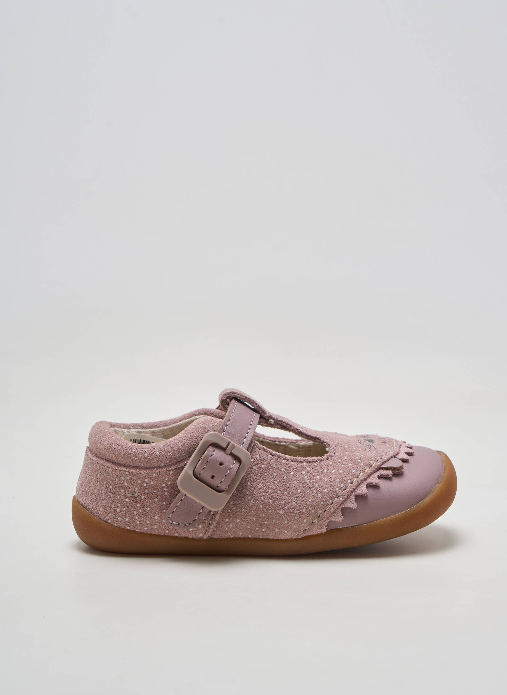 Ballerines matière lisse bout rond rose CLARKS fille