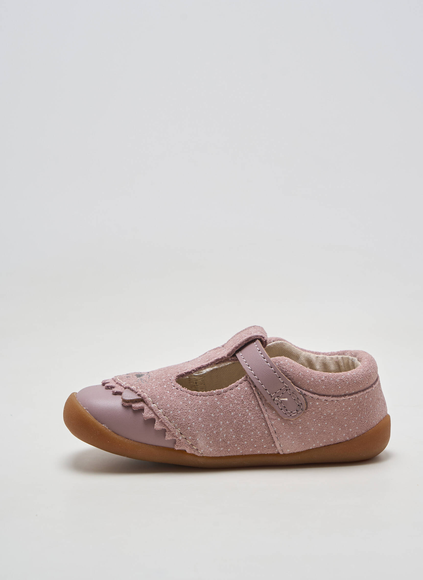 Ballerines matière lisse bout rond rose CLARKS fille