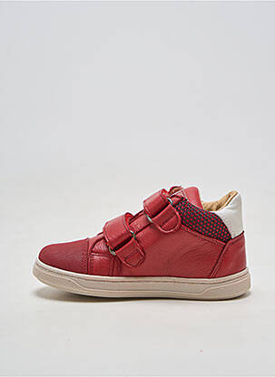 Baskets matière lisse bout rond rouge ACEBOS garçon