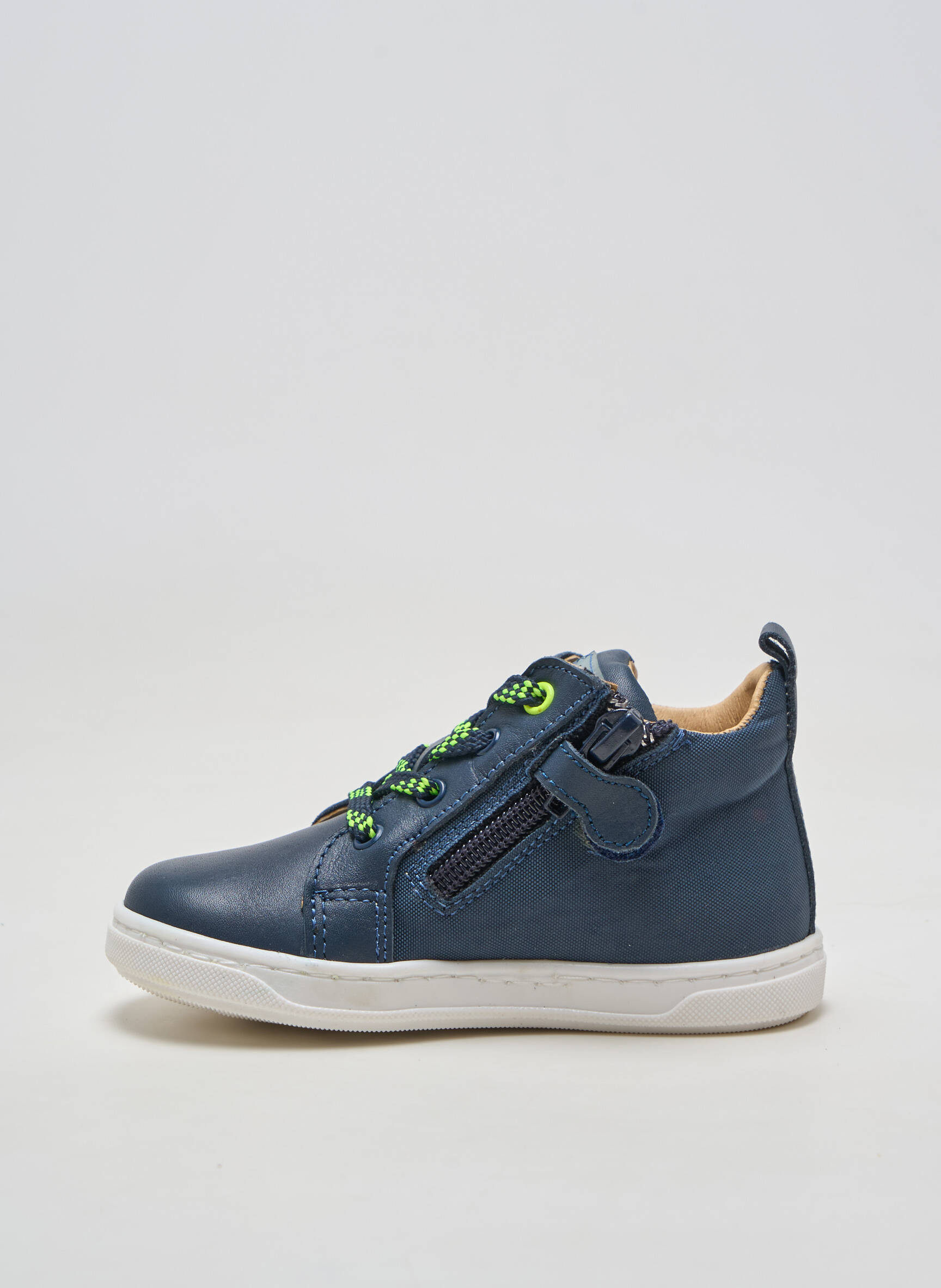 Baskets matière lisse bout rond bleu ACEBOS garçon