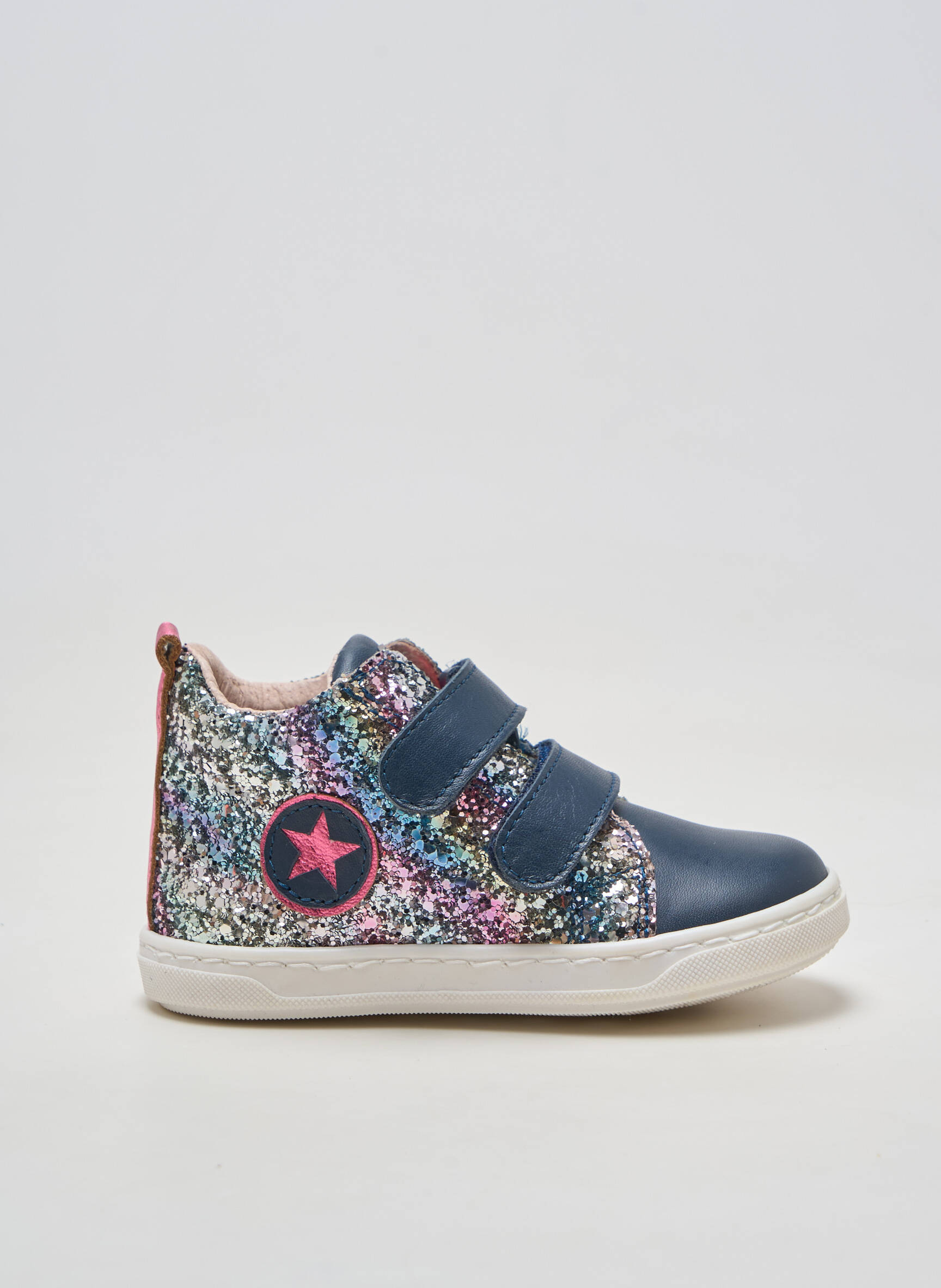 Baskets matière lisse bout rond bleu ACEBOS fille
