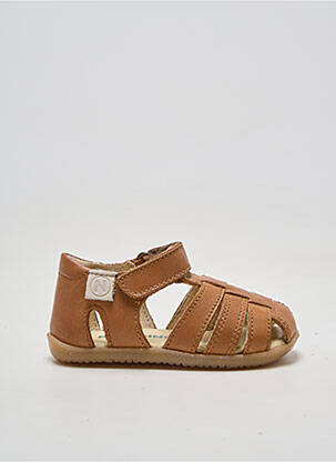 Sandales/nu pieds matière lisse bout rond marron NATURINO garçon