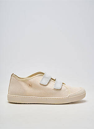 Baskets fermeture scratch bout rond beige NATURINO enfant