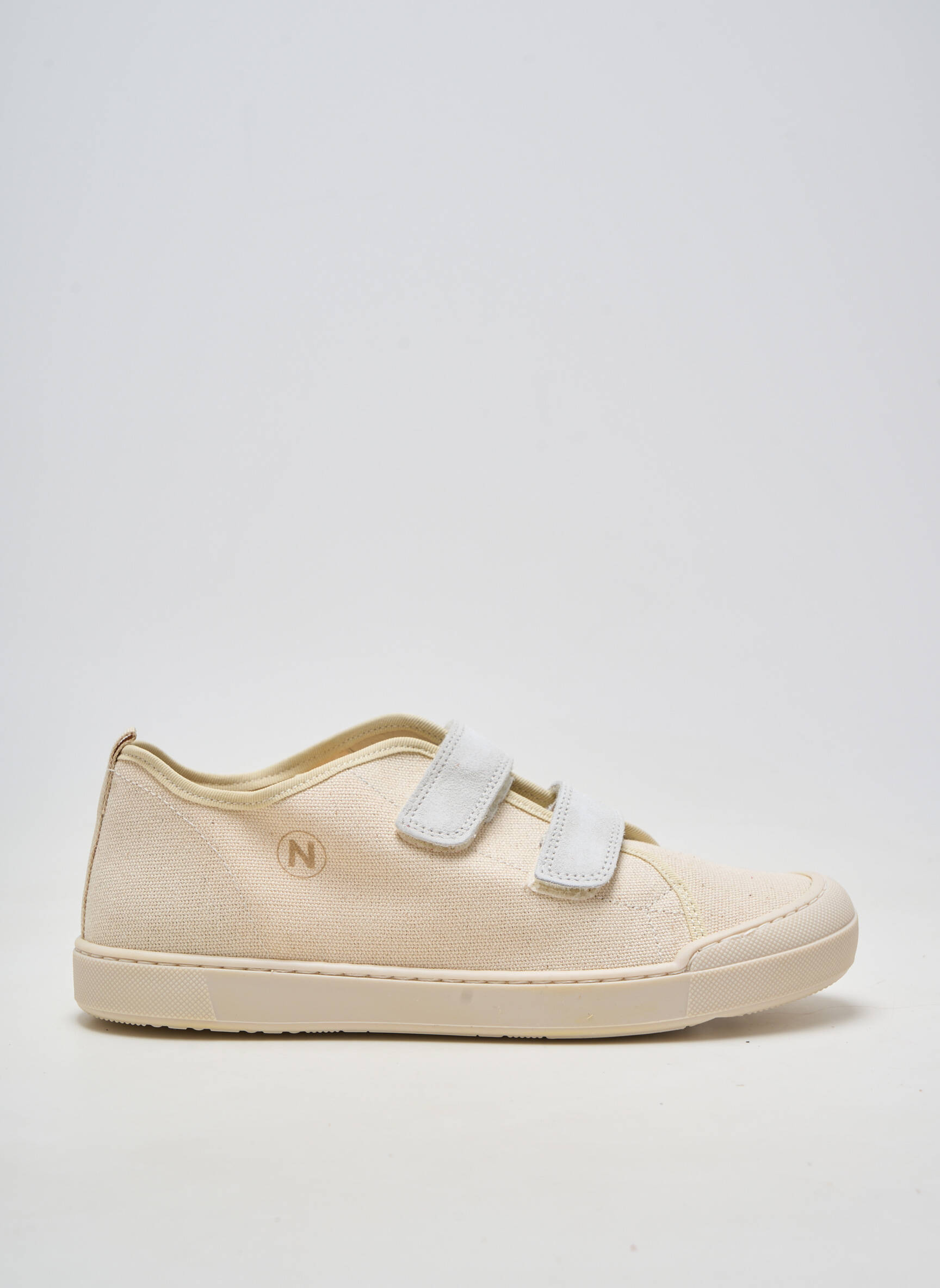 Baskets fermeture scratch bout rond beige NATURINO enfant
