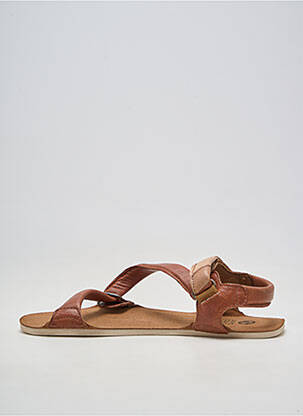Sandales/nu pieds matière lisse talon plat jusqu'à 3cm marron ZAPATO FEROZ femme