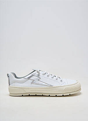 Baskets matière lisse bout rond blanc ZAPATO FEROZ homme