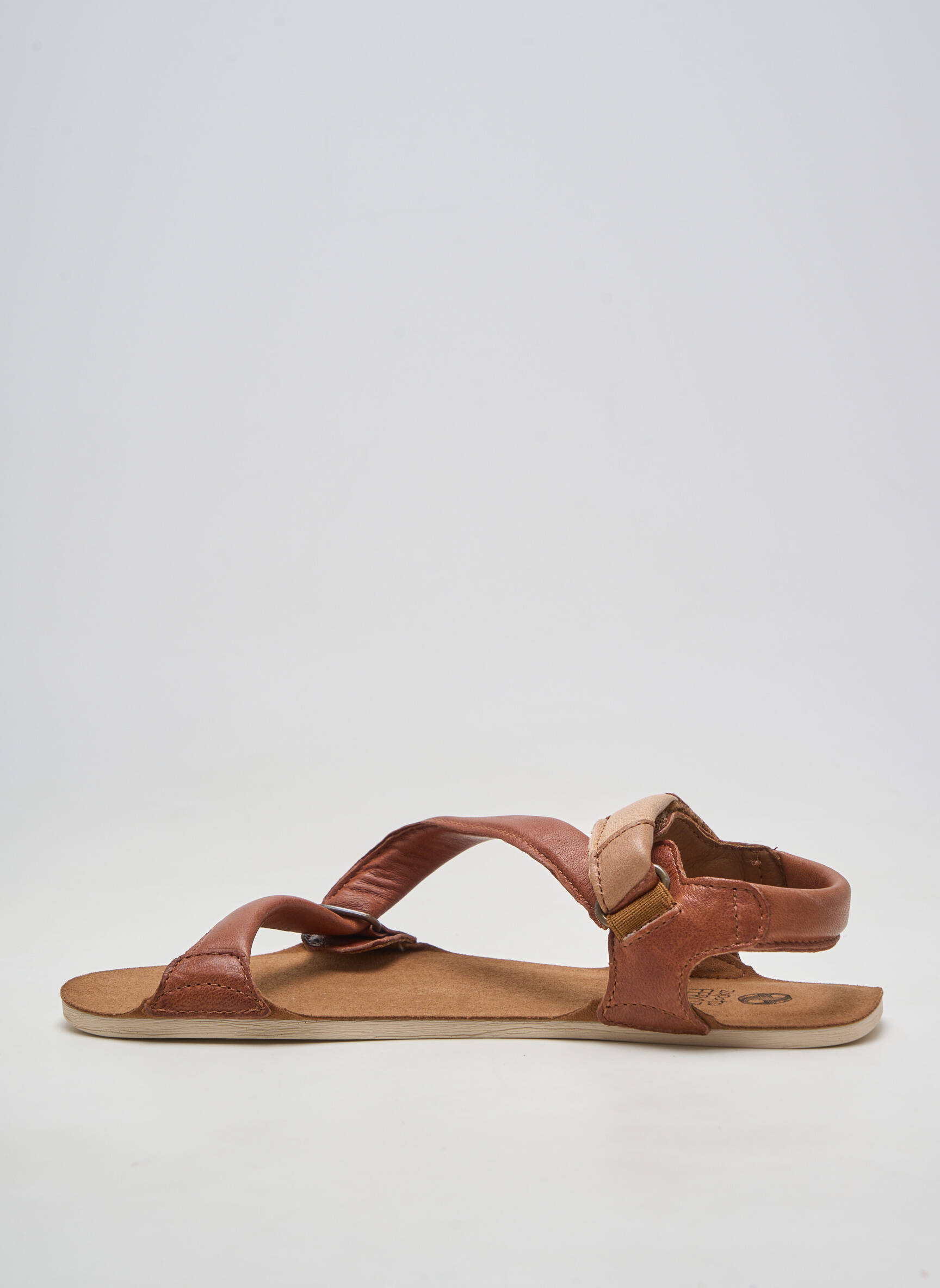 Sandales/nu pieds matière lisse talon plat jusqu'à 3cm marron ZAPATO FEROZ femme