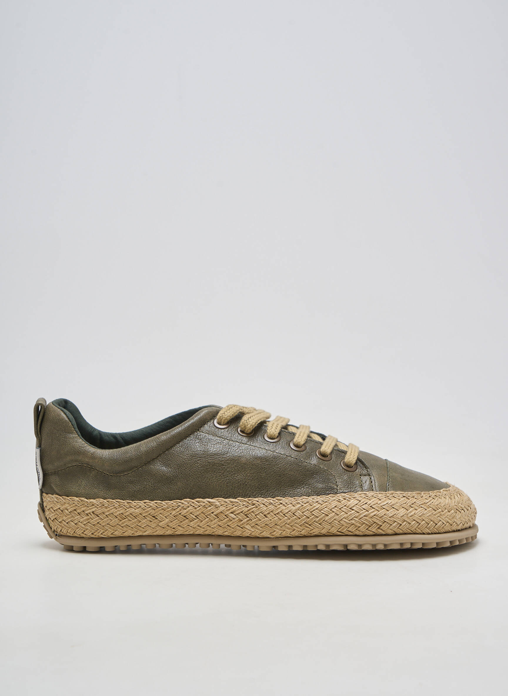 Baskets matière lisse bout rond vert ZAPATO FEROZ homme