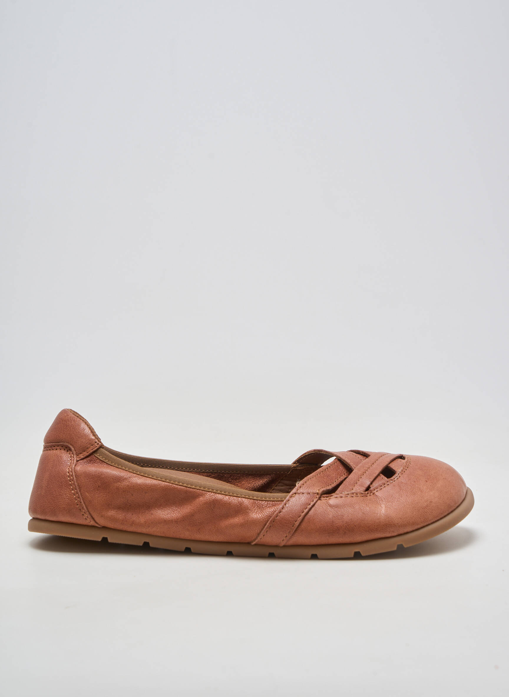 Ballerines matière lisse talon plat jusqu'à 3cm marron ZAPATO FEROZ femme