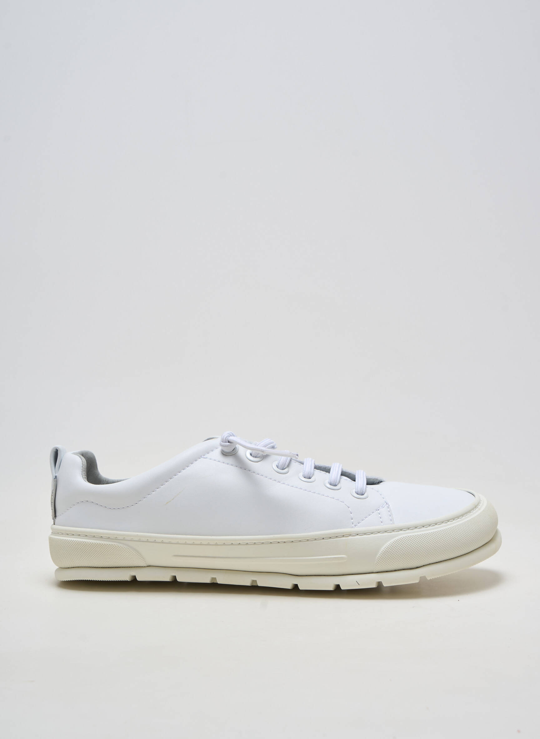 Baskets matière lisse bout rond blanc ZAPATO FEROZ homme