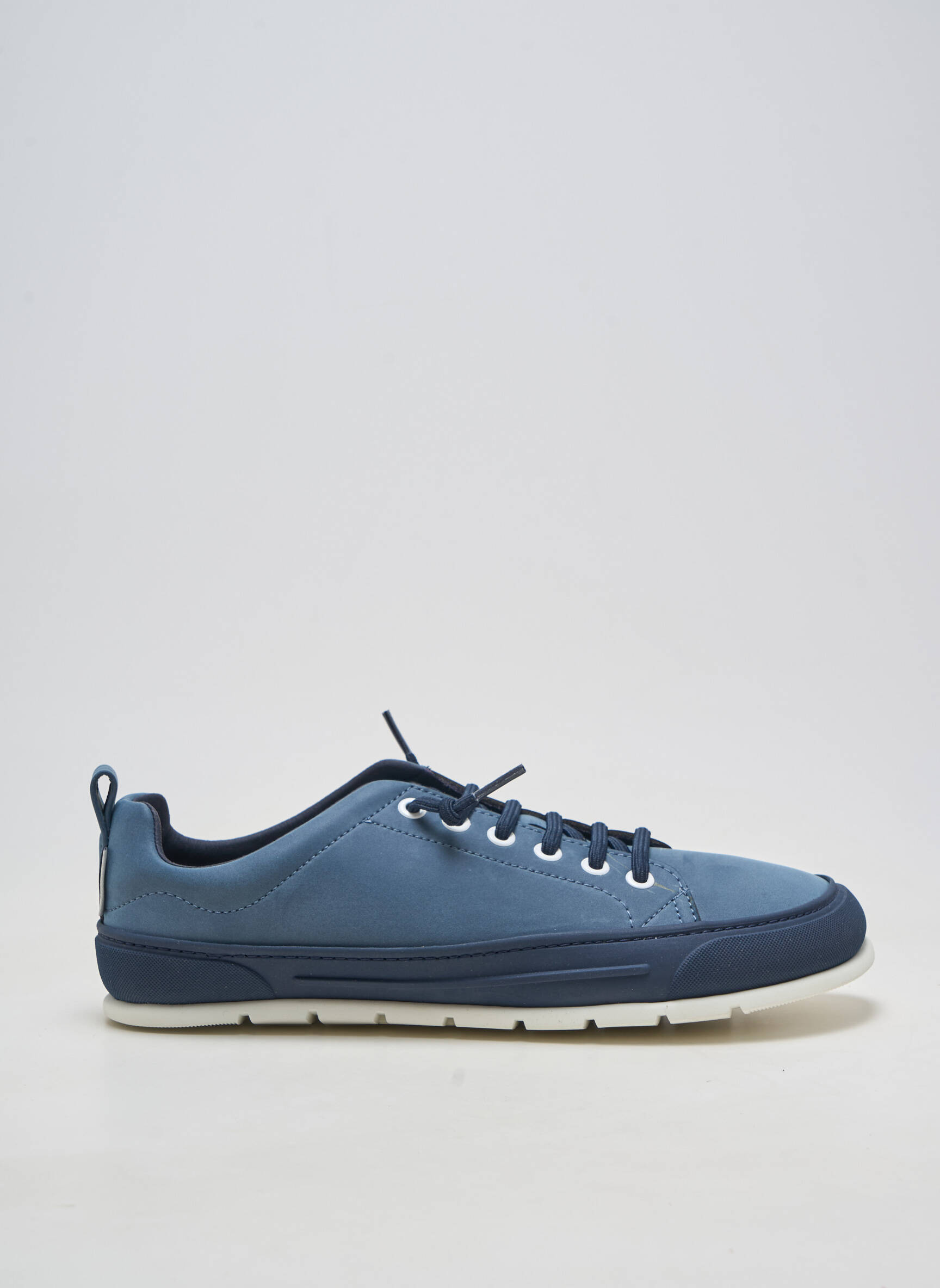Baskets matière lisse bout rond bleu ZAPATO FEROZ homme