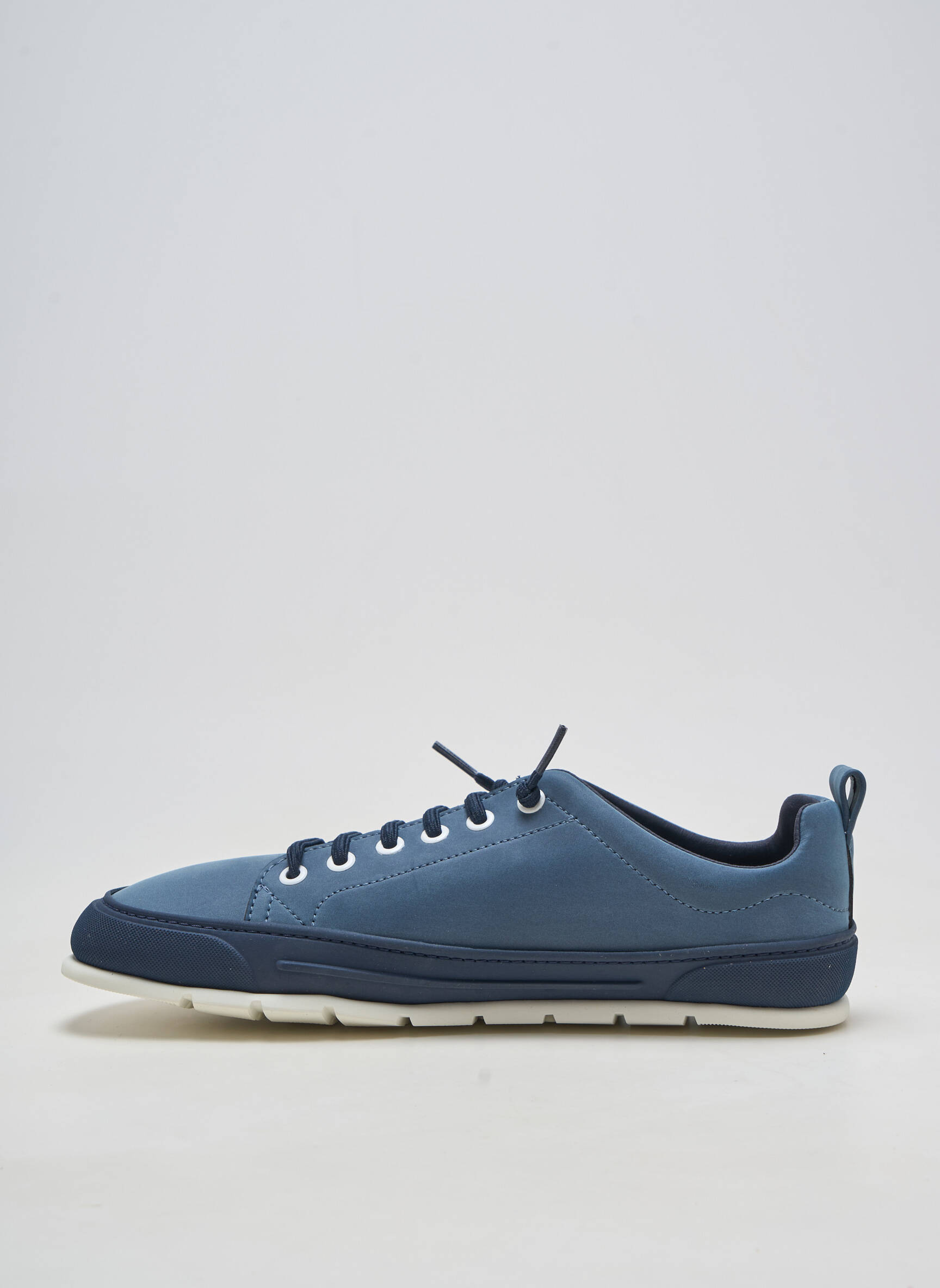 Baskets matière lisse bout rond bleu ZAPATO FEROZ homme