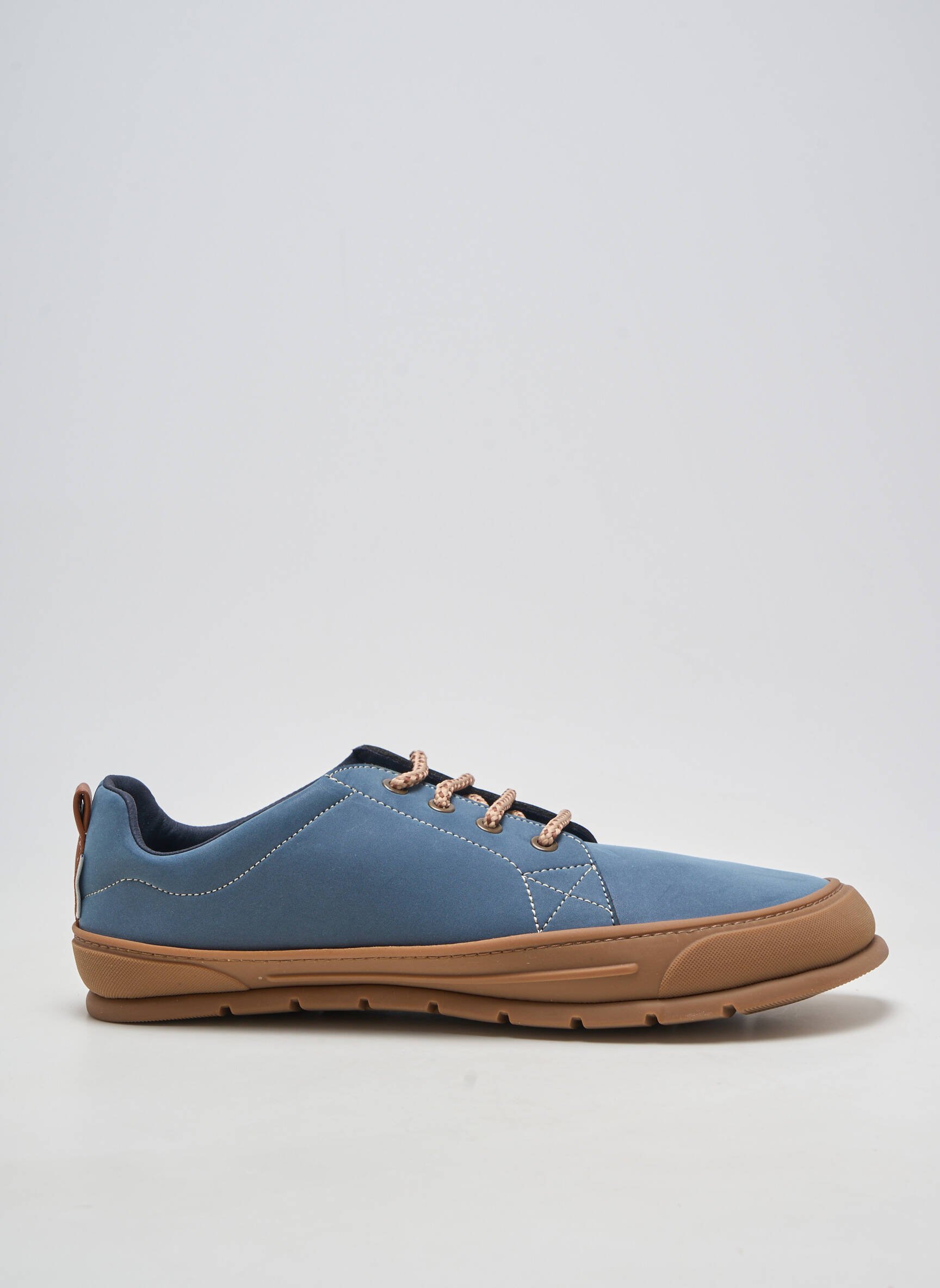 Baskets matière lisse bout rond bleu ZAPATO FEROZ homme