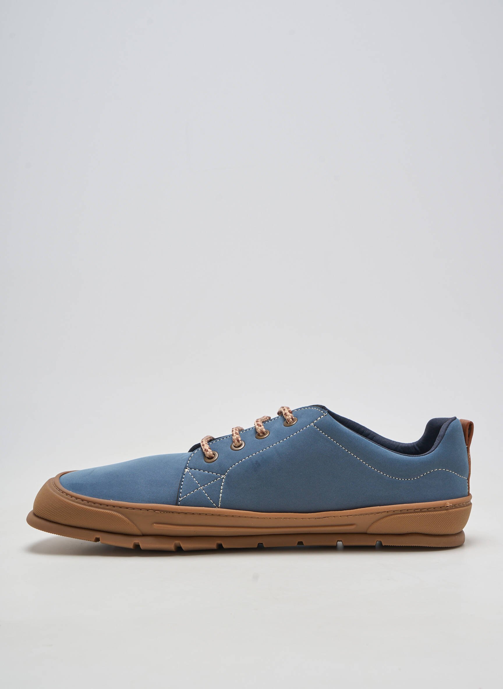 Baskets matière lisse bout rond bleu ZAPATO FEROZ homme