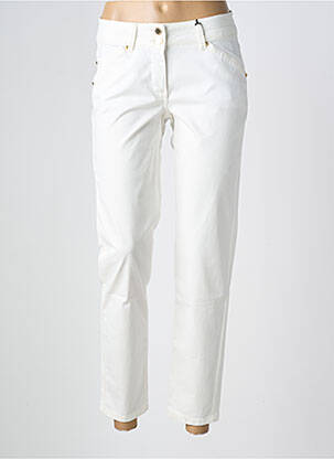 Pantalon 7/8 fermeture zippée sous rabat boutonné blanc BETTY BARCLAY femme