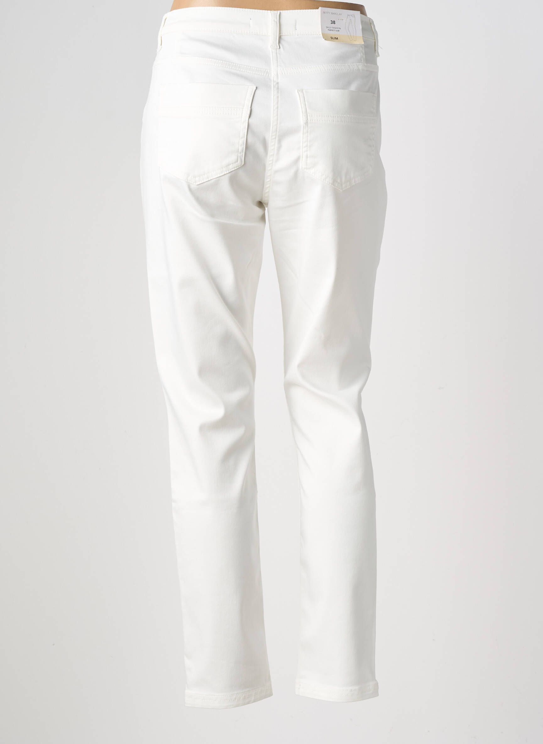 Pantalon slim stretch taille normale blanc BETTY BARCLAY femme