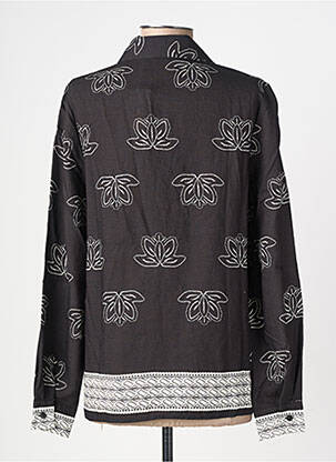 Chemisier tissage crêpe manches longues noir MOOYA femme